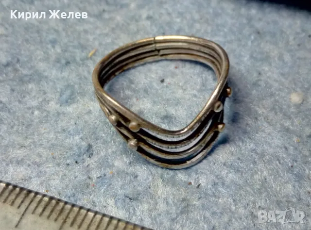 СТАР АЖУРЕН СРЕБЪРЕН ПРЪСТЕН СРЕБРО ВИСОКА ПРОБА РЪЧНА РЕТРО АРТ ИЗРАБОТКА 49726, снимка 5 - Антикварни и старинни предмети - 49122486