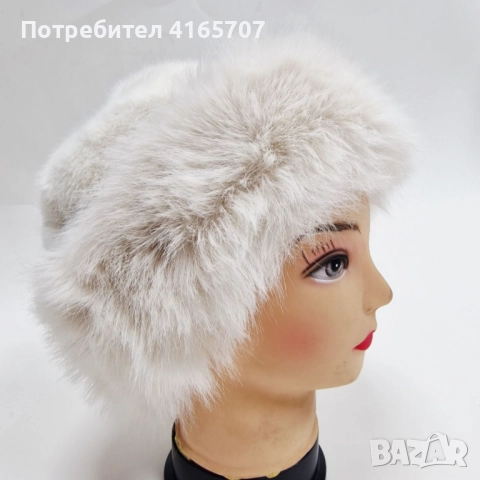 Дамска пухкава зимна шапка от изкуствен косъм