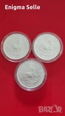 Сребърна Монета Кругерранд 31,1 гр , снимка 2 - Нумизматика и бонистика - 52883982