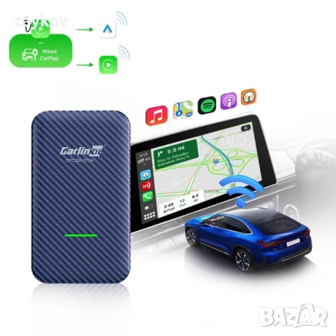 Carlinkit 4.0 - CP2A 2-в-1 безжичен CarPlay и Android Auto адаптер, снимка 1