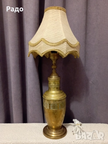 Комплект от две много големи старинни месингови лампи - лампа, снимка 2 - Антикварни и старинни предмети - 47967039