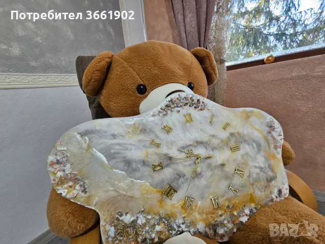 Ръчна изработка Часовник картина мрамор ефект , снимка 4 - Картини - 48703918