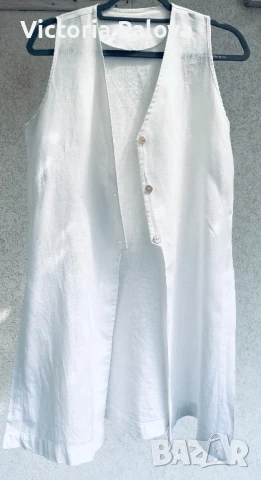 Бял ленен елек