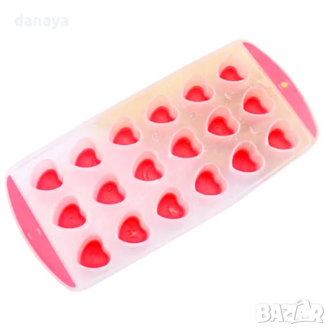 525 Форма за лед със силиконово дъно 18 сърца формички за лед сърце, снимка 14 - Форми - 48902774