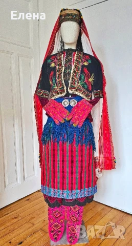 Автентична помашка, родопска носия с пафти, сая, салтамарка, фес, престилка, риза и др, снимка 2 - Антикварни и старинни предмети - 51230392