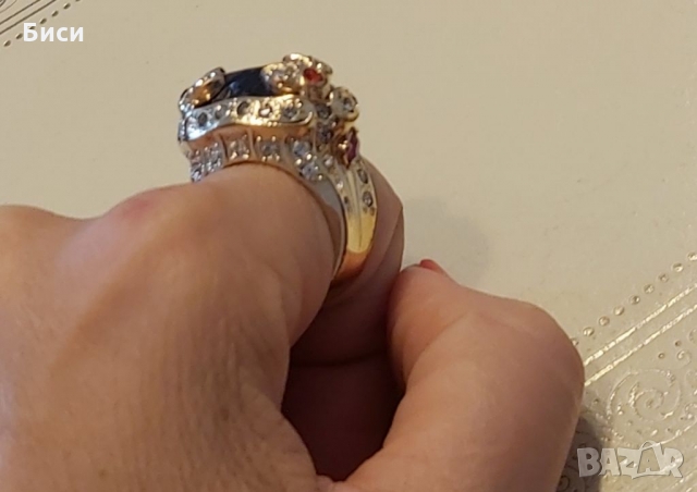 Versace-златен стар пръстен с естествени камъни, снимка 15 - Пръстени - 36039975