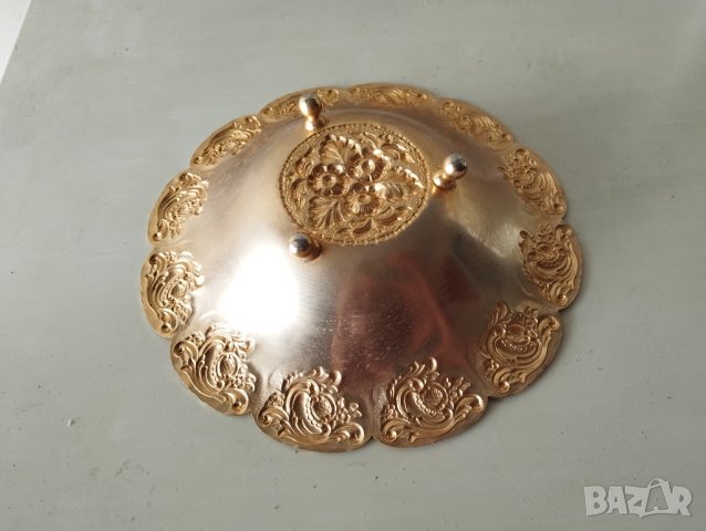 позлатена метална купа арт деко, снимка 3 - Други ценни предмети - 41575283