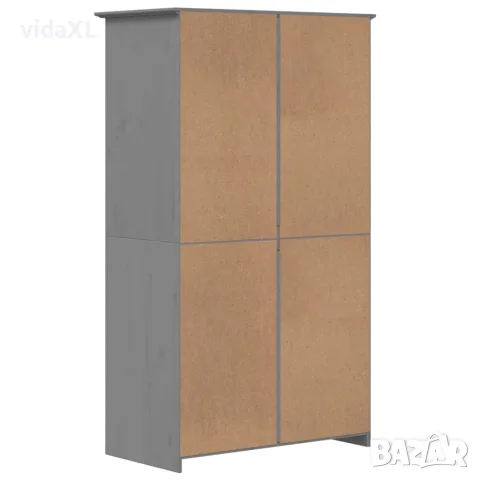 vidaXL Гардероб BODO, сив, 99x53,5x173 см, бор масив, снимка 6 - Гардероби - 56147367