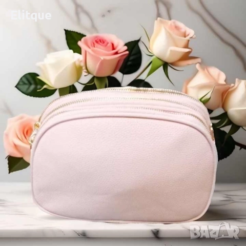 Дамска чанта с 3 прегради за през рамо, снимка 17 - Чанти - 52861386