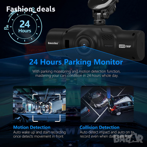 Нова двойна камера за автомобили / кола с нощно виждане, GPS, G-сензор, снимка 4 - Аксесоари и консумативи - 36197889