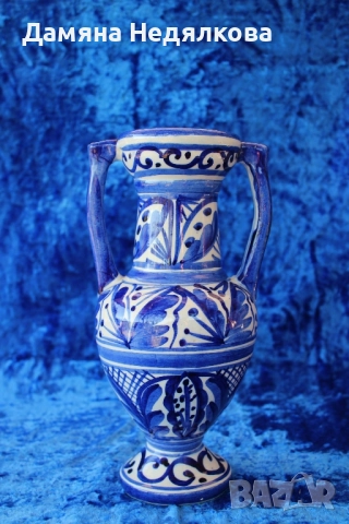 синя испанска ваза, снимка 3 - Вази - 51539141