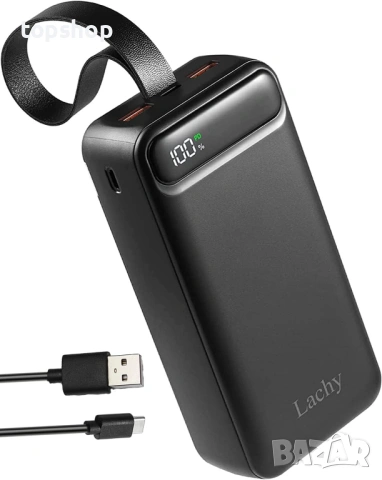 Нова Lachy Голяма външна батерия 26800mah USB C Бързо зареждаща се преносима батерия 20W ...