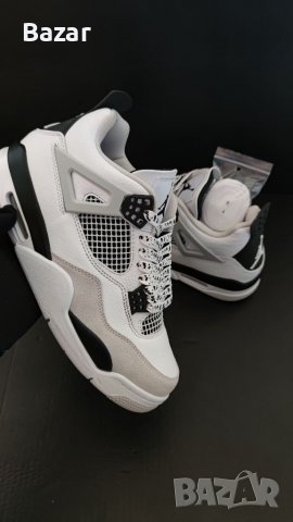 Чисто Нови Оригинални Обувки Кецове Nike Air Jordan Retro 4 Military Black White Panda размер 44 , снимка 2 - Кецове - 39001419