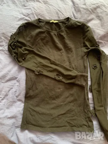 Блуза с дантелени ръкави, снимка 2 - Блузи с дълъг ръкав и пуловери - 49686472