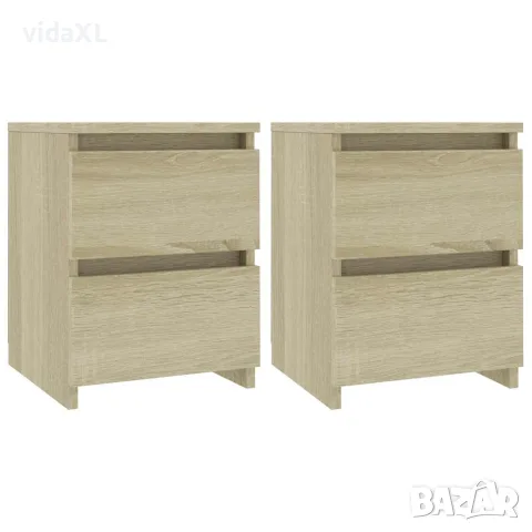 vidaXL Нощни шкафчета, дъб сонома, 2 бр, 30x30x40 см, инженерно дърво