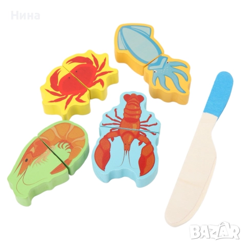 Дървена играчка- Хранителни продукти за рязане, снимка 3 - Образователни игри - 52620719