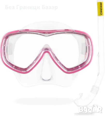 Нов детски Cressi Junior комплект за шнорхел маска Piumetta Mini Island розов за море плуване плаж