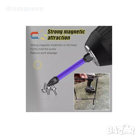 4658 6 броя Магнитни Накрайници PH2 за Винтоверт + Практична Цилиндрична Стойка, снимка 2 - Винтоверти - 53822488