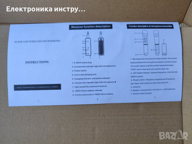 Безжични микрофони, UHF система за караоке с двоен ръчен динамичен микрофон, снимка 4 - Микрофони - 42376600