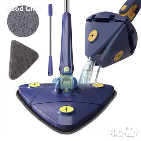 ТРЪГЪЛЕН 360 ГРАДУСОВ МУЛТИФУНКЦИОНАЛЕН МОП ЗА СУХО И МОКРО ПОЧИСТВАНЕ, снимка 4 - Мопове, кофи, четки и метли - 40677506