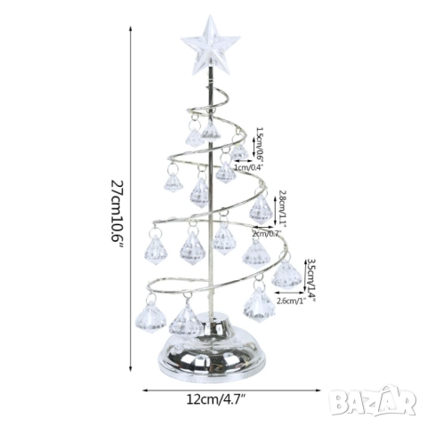 Акумулаторна нощна лампа LED нощна лампа коледна елха с ефект от диаманти, снимка 4 - Други стоки за дома - 52086348