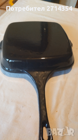 Емайлиран чугунен грил тиган , снимка 4 - Съдове за готвене - 44834549