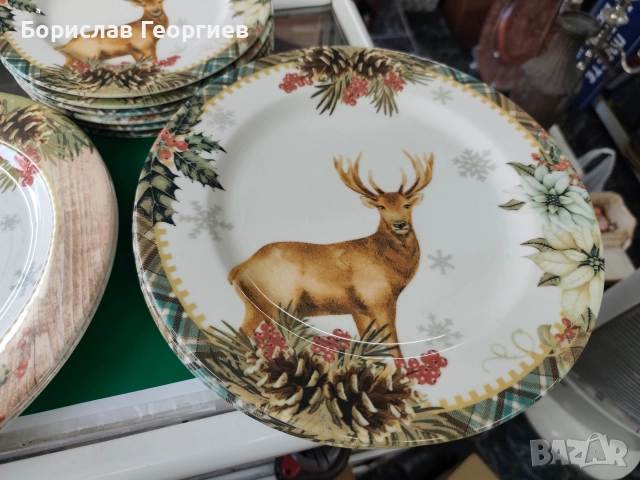 Нови коледни чинии с елени kosova, снимка 4 - Чинии - 52838681