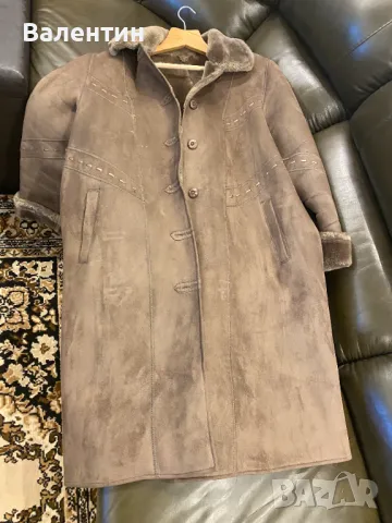 Дубленка от изкуствена кожа с изкуствен косъм. Размер 56