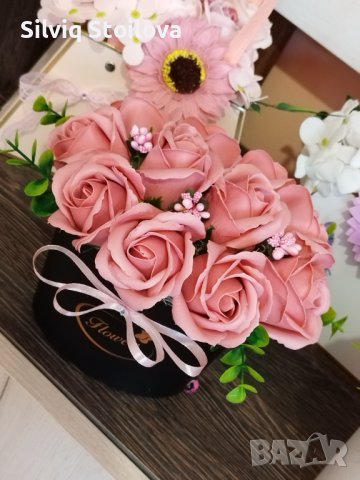 Луксозна кутия със сапунени рози, снимка 1 - Декорация за дома - 37412884