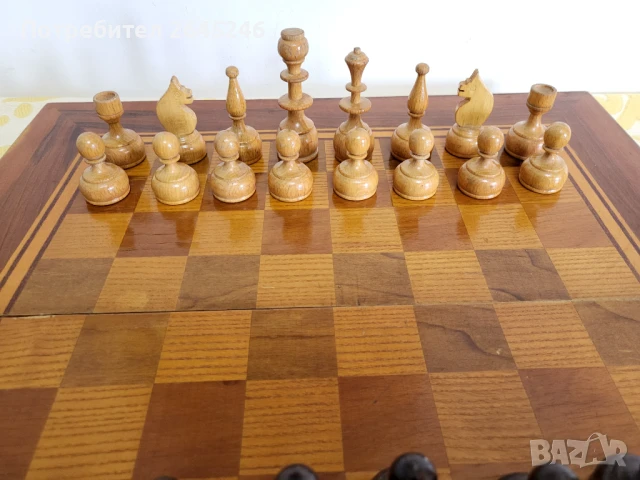 #7 Стар дървен соц шах с табла , снимка 3 - Шах и табла - 50988687