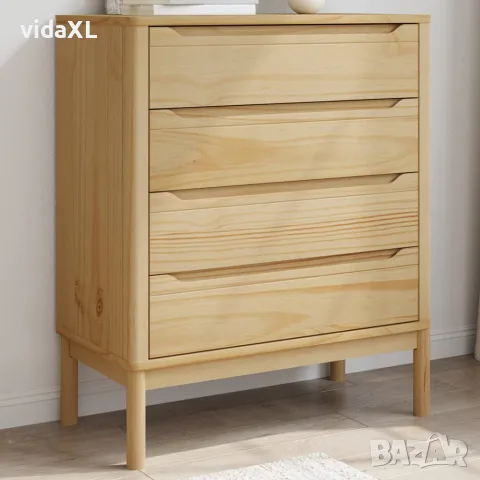vidaXL Скрин FLORO, восъчнокафяв, бор масив, снимка 2 - Скринове - 56147410