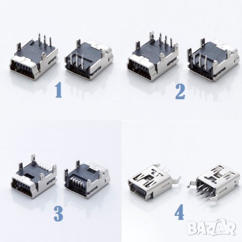 USB micro , USB mini конектор букса  , Female jack SMT, снимка 4 - Ремонт на друга електроника - 40051806