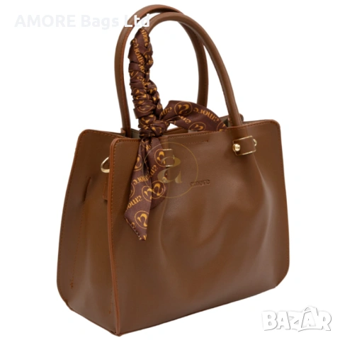 Класическа дамска чанта AMORE Francesca - Tan, снимка 2 - Чанти - 53584781