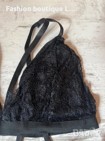 Ново черно дантелено бюстие с ленти под гърдите с регулиращи се презрамки S , M , L , XL размери, снимка 3 - Бельо - 52186927