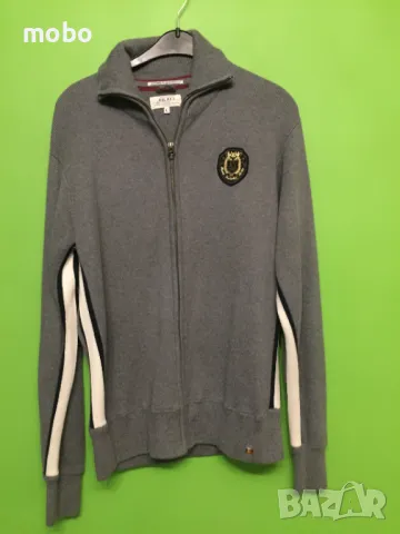 Мъжка сива жилетка,марка S.Benedetto,размер„ L „ с дълъг ръкав и надпис на гърба., снимка 1