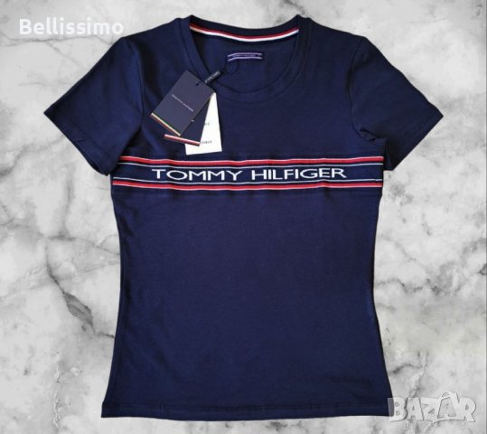 *Tommy Hilfiger* Дамска тениска с къс ръкав, цвят navy blue, снимка 1 - Тениски - 44309752