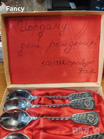 Стари чаени лъжички в кутия, снимка 5 - Антикварни и старинни предмети - 52733988