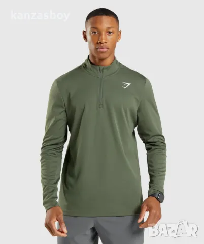 Gymshark Arrival 1/4 Zip Pullover - страхотна фитнес блуза М КАТО НОВА, снимка 2 - Спортни дрехи, екипи - 48146277