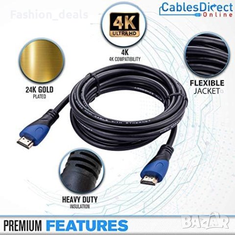 Нов 30 метра HDMI 4K кабел конзоли Apple TV Netflix PS5 Xbox One Samsung, снимка 2 - Друга електроника - 41458373