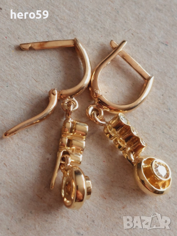 Златни дамски обеци с брилянти,злато 14к, снимка 7 - Обеци - 44583825