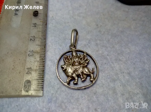Durga Maa Vaishno Mata ТРАДИЦИОНЕН ХИНДУИСТКИ СРЕБЪРЕН ПЕНДАНТ СРЕБРО ВИСОКА ПРОБА РъчнаРАБОТА , снимка 2 - Антикварни и старинни предмети - 49733243