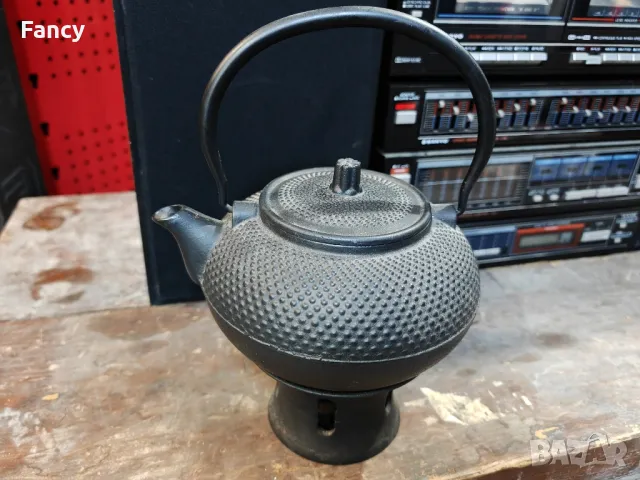 Японски чугунен чайник с котлон, снимка 4 - Антикварни и старинни предмети - 49199813