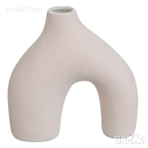 Ваза-10x4x10.2 см./бяла ваза/керамична ваза/, снимка 4 - Вази - 49689582