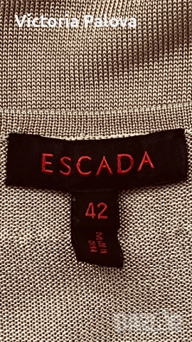 ESKADA луксозен дизайнерски топ с мъниста -100% вискоза, размер 42, снимка 11 - Корсети, бюстиета, топове - 53520074