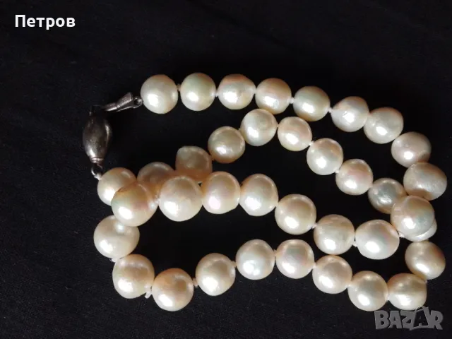 колие естествени перли сребро, снимка 2 - Колиета, медальони, синджири - 49296002