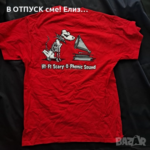 VTG Misfits Records Hi-Fi Scary-O-Phonic Sound Band Punk Red T-Shirt, снимка 3 - Тениски - 51473414