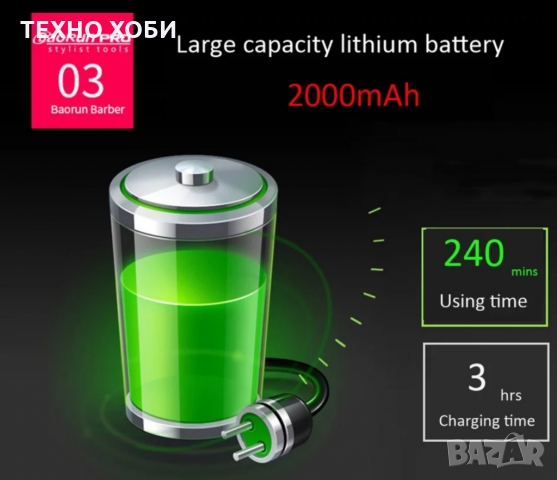  Машинка за подстригване на кучета и котки BAORUN-P6 с керамична/титаниева глава, снимка 14 - За кучета - 36076440