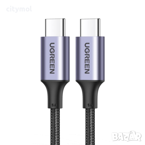 Кабел UGREEN US316, Type-C към Type-C, 100W, 2m, черен