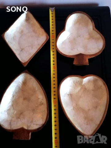 Прекрасни Дървени Фруктиерки Със Седеф-Цветовете На Картите, снимка 7 - Антикварни и старинни предмети - 40730888