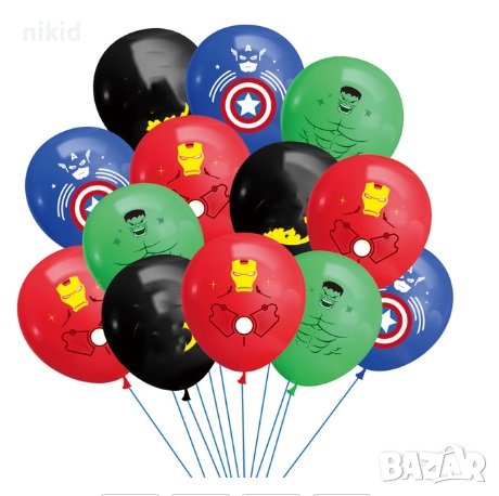 Marvel Avengers Марвел герои Хълк Батман iron Америка Обикновен надуваем латекс латексов балон парти, снимка 3 - Други - 37940266